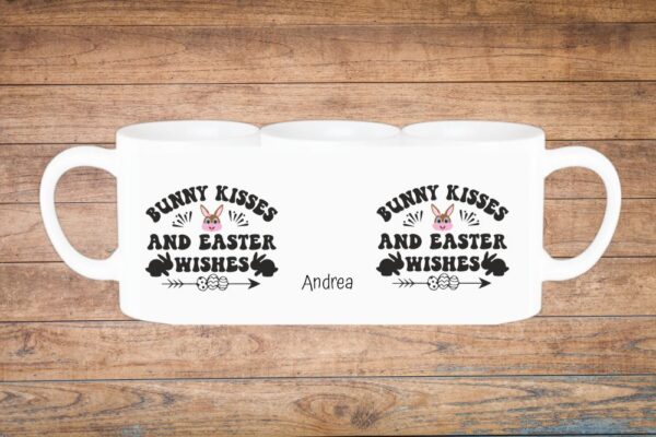 bunny kisses personalizirana šalica za uskrs