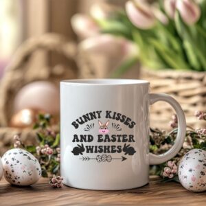 bunny kisses personalizirana šalica za uskrs