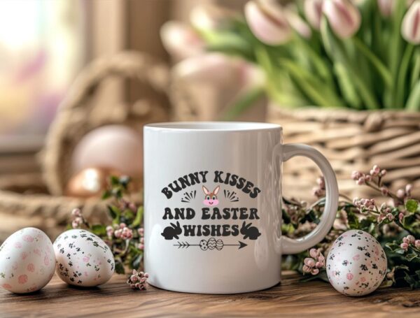 bunny kisses personalizirana šalica za uskrs