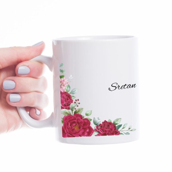ruže personalizirana šalica za rođendan