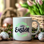 happy easter vjenčić personalizirana šalica za uskrs