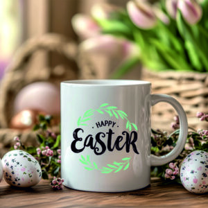 happy easter vjenčić personalizirana šalica za uskrs