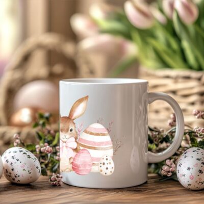 nježni zeko personalizirana šalica za uskrs