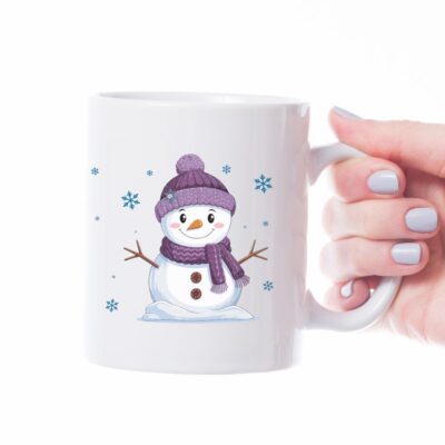 plavi snješko personalizirana šalica za božić