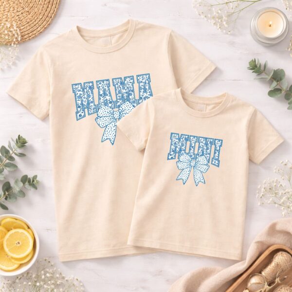 mama & mini – majice za mamu i dijete blue floral