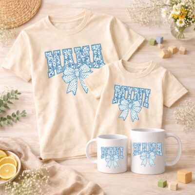 mama & mini – majice i šalice blue floral
