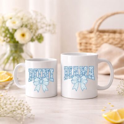 mama & mini – šalica i mini šalica blue floral