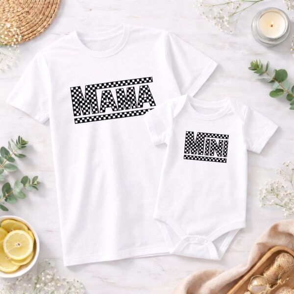 mama & mini – majica i bodi race check